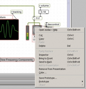 Figure 2.26 Accessing ezdac~ Help in Max