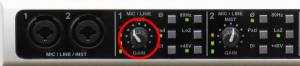 Figure 5.22 Input gain knob on audio interface