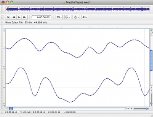 Figure 1.48 A sample editor window zoomed down to the level of the individual samples. The dots in the waveform indicate each sample.
