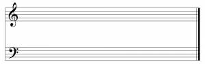 Figure 3.10  Treble and bass clef staves